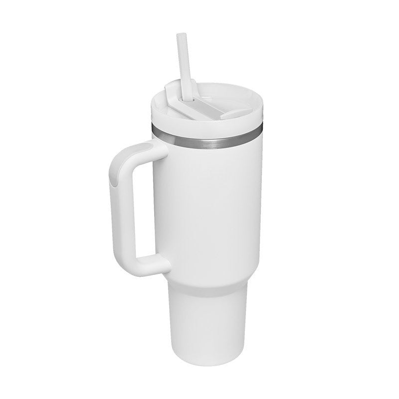 Tumbler With Handle Straw Insulated, Stainless Steel Spill Proof Vacuum Coffee Cup Tumbler With Lid Tapered Mug Gifts For Valentine Lover Suitable For Car Gym Office Travel