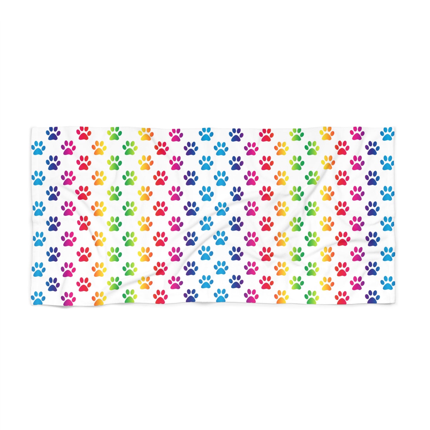 Beach Towel Rainbow Paw Prints Cat Dog Pride