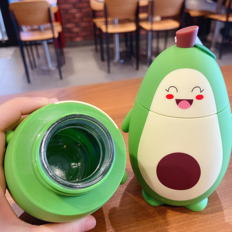 Z Cute Cartoon Avocado Glass Double Layer