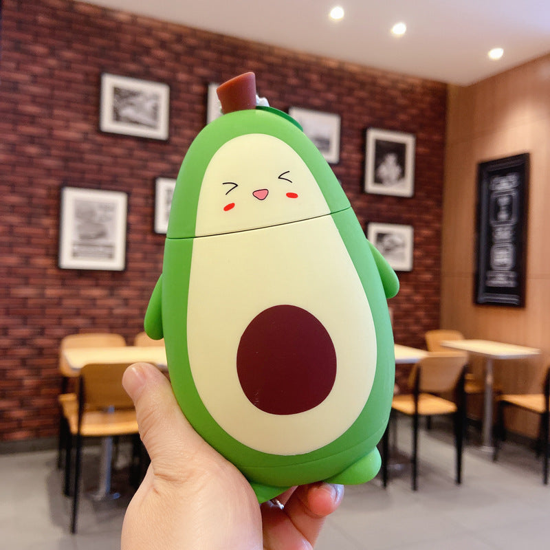 Z Cute Cartoon Avocado Glass Double Layer
