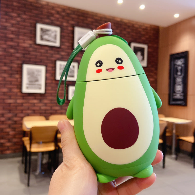Z Cute Cartoon Avocado Glass Double Layer