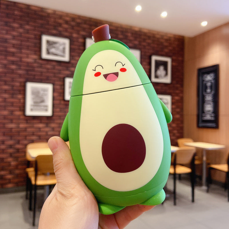 Z Cute Cartoon Avocado Glass Double Layer
