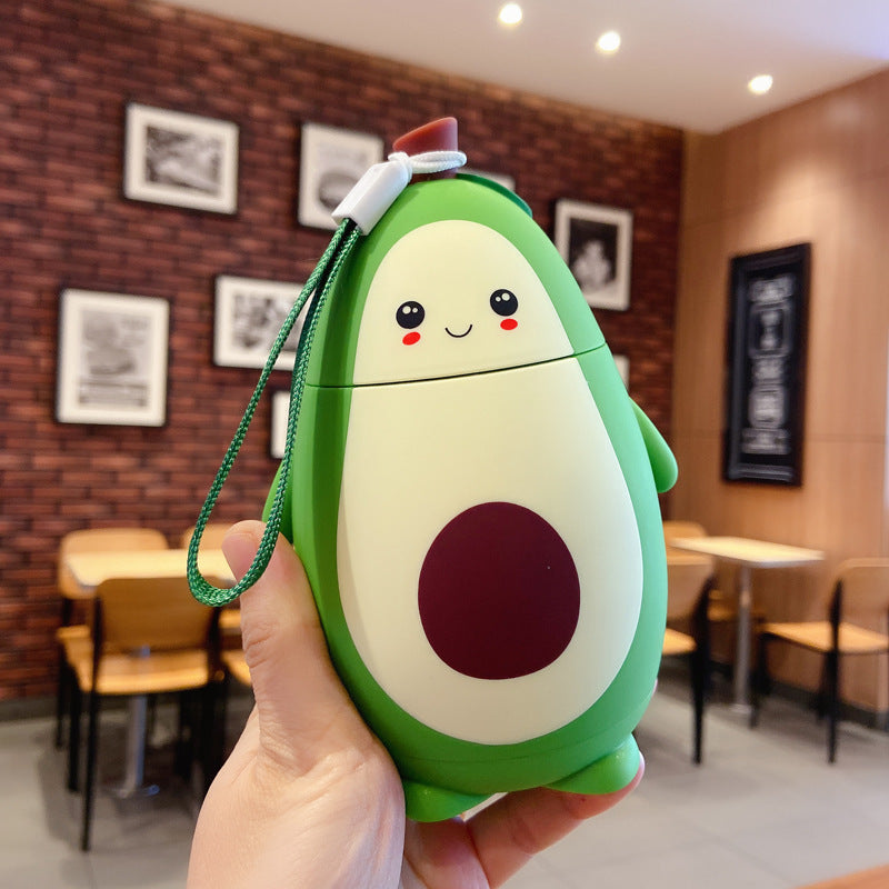 Z Cute Cartoon Avocado Glass Double Layer