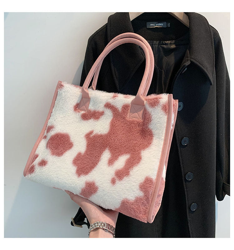Handbag Large-capacity Fashion Western Plush Purse Tote