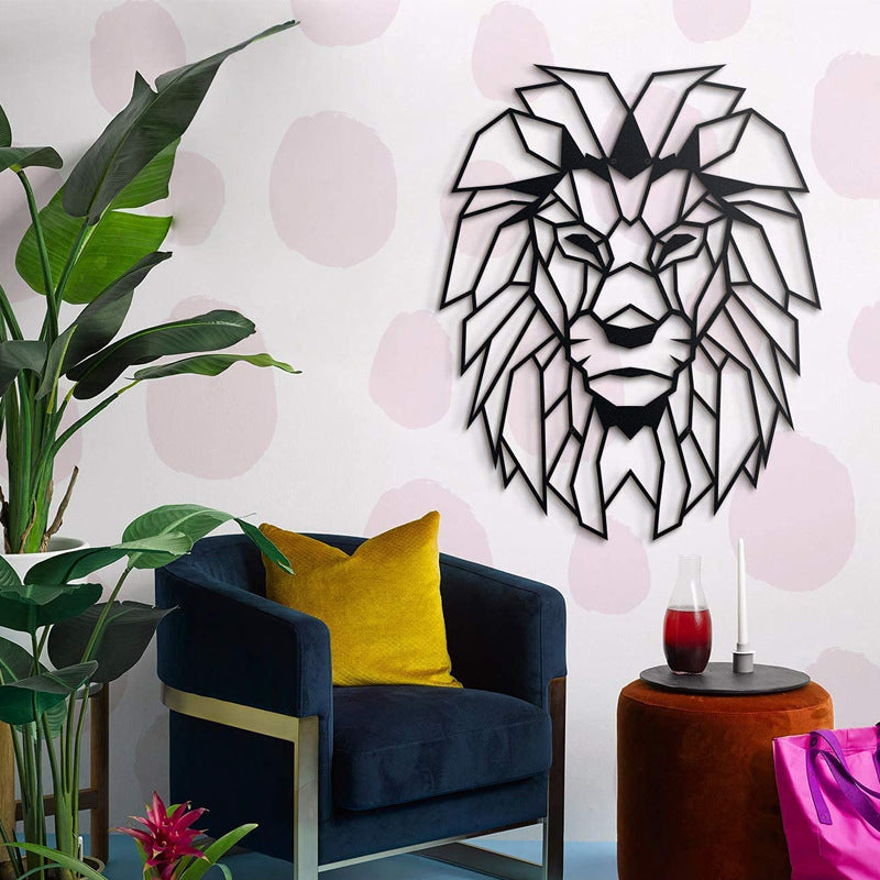 Wall Lion Head Metal Art Decoration