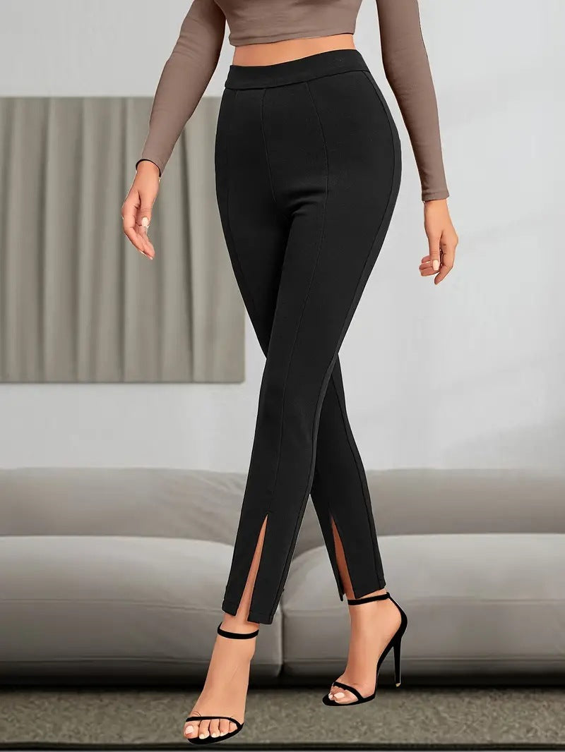 Leggings European And American High Waist Casual Sports Split High Slim Fit Comfortable Breathable Hip Lifting Yoga