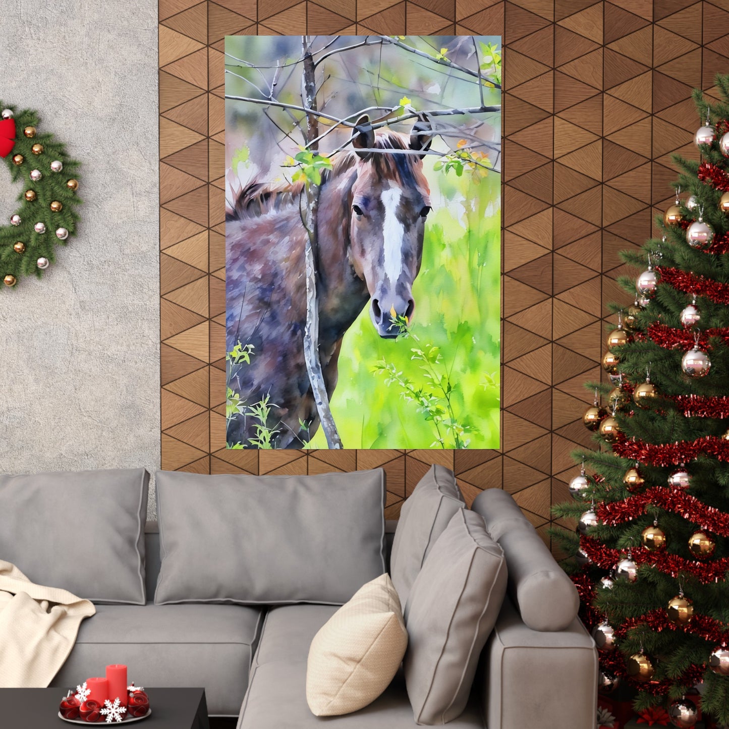 Matte Vertical Posters Horse in field