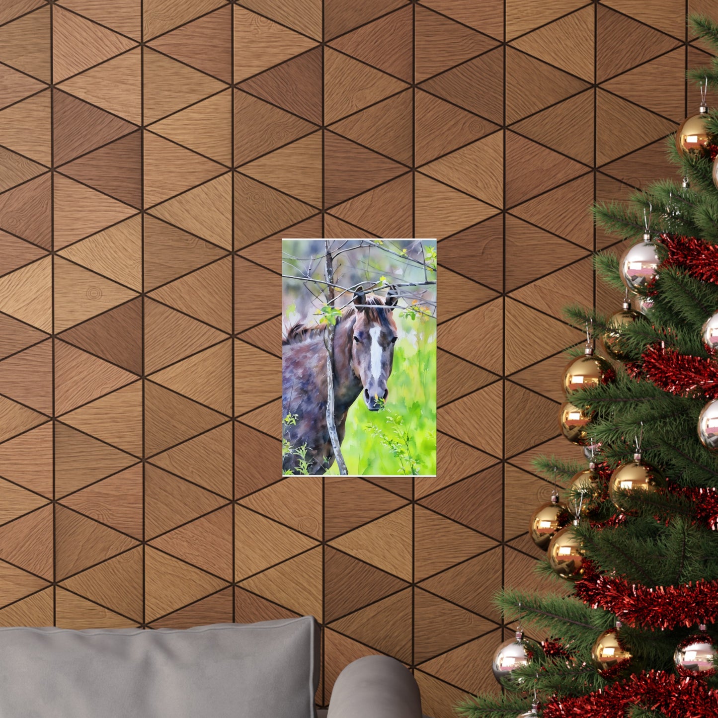 Matte Vertical Posters Horse in field