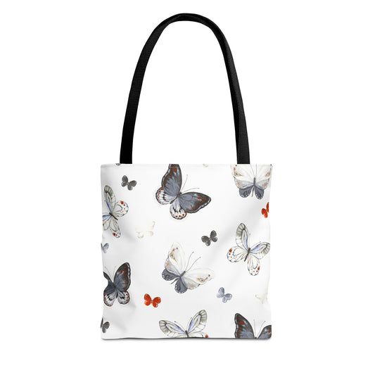 Butterfly Print Tote Bag - Stylish Shopping Bag, Eco-Friendly Carryall, Butterfly Lover Gift, Spring Accessories, Floral Design