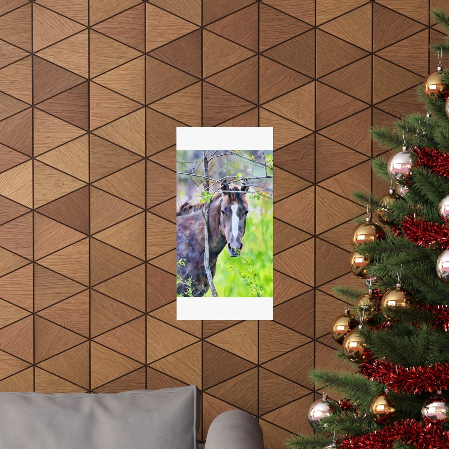 Matte Vertical Posters Horse in field