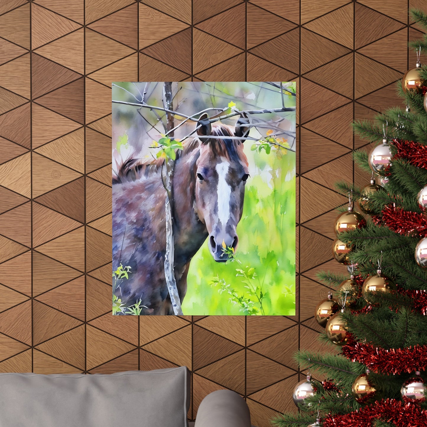 Matte Vertical Posters Horse in field