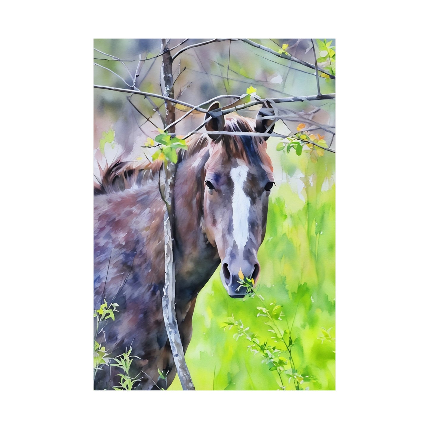 Matte Vertical Posters Horse in field