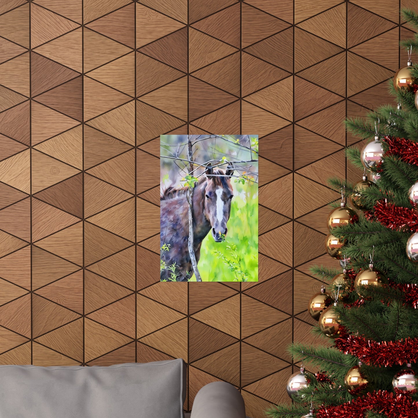 Matte Vertical Posters Horse in field