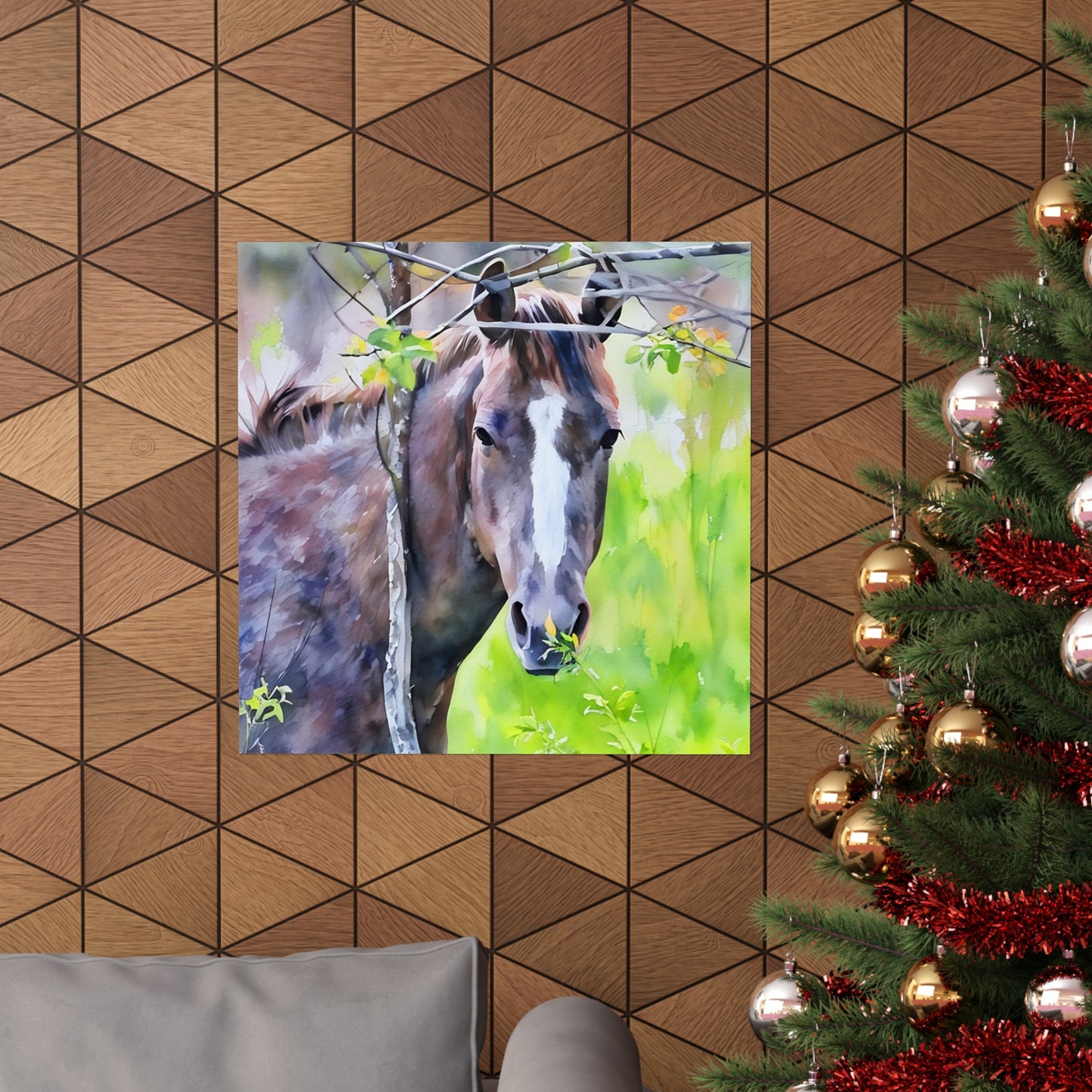 Matte Vertical Posters Horse in field