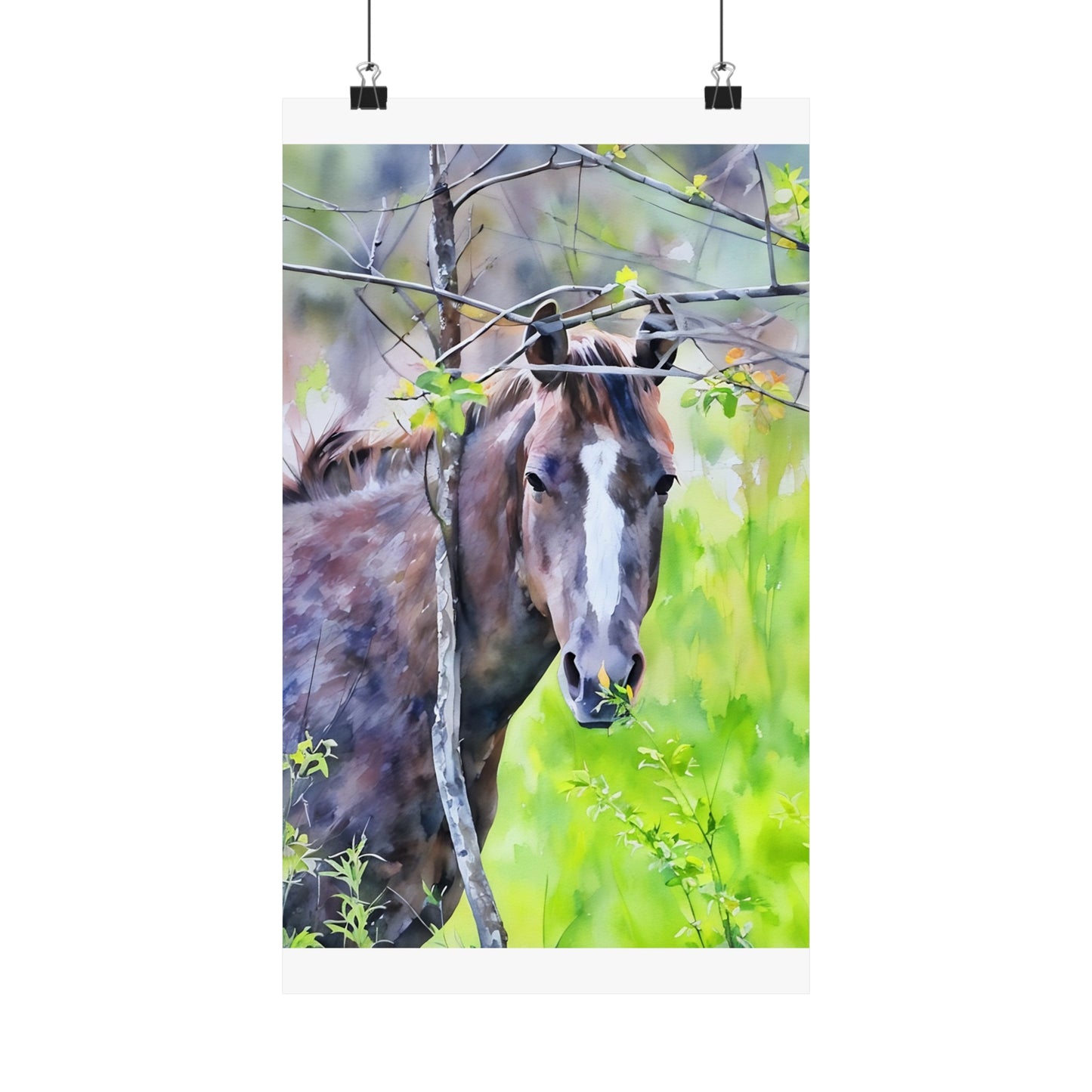 Matte Vertical Posters Horse in field