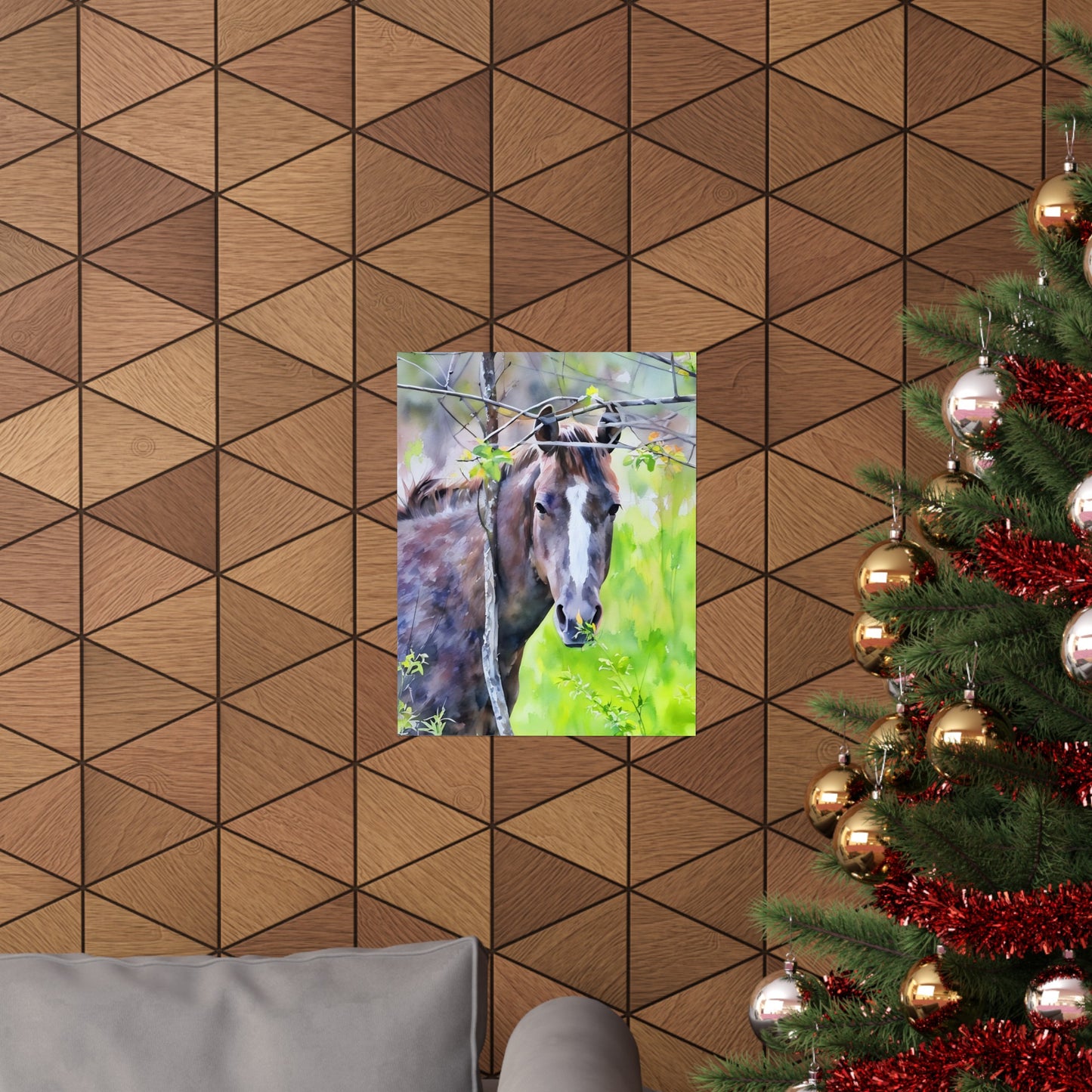 Matte Vertical Posters Horse in field