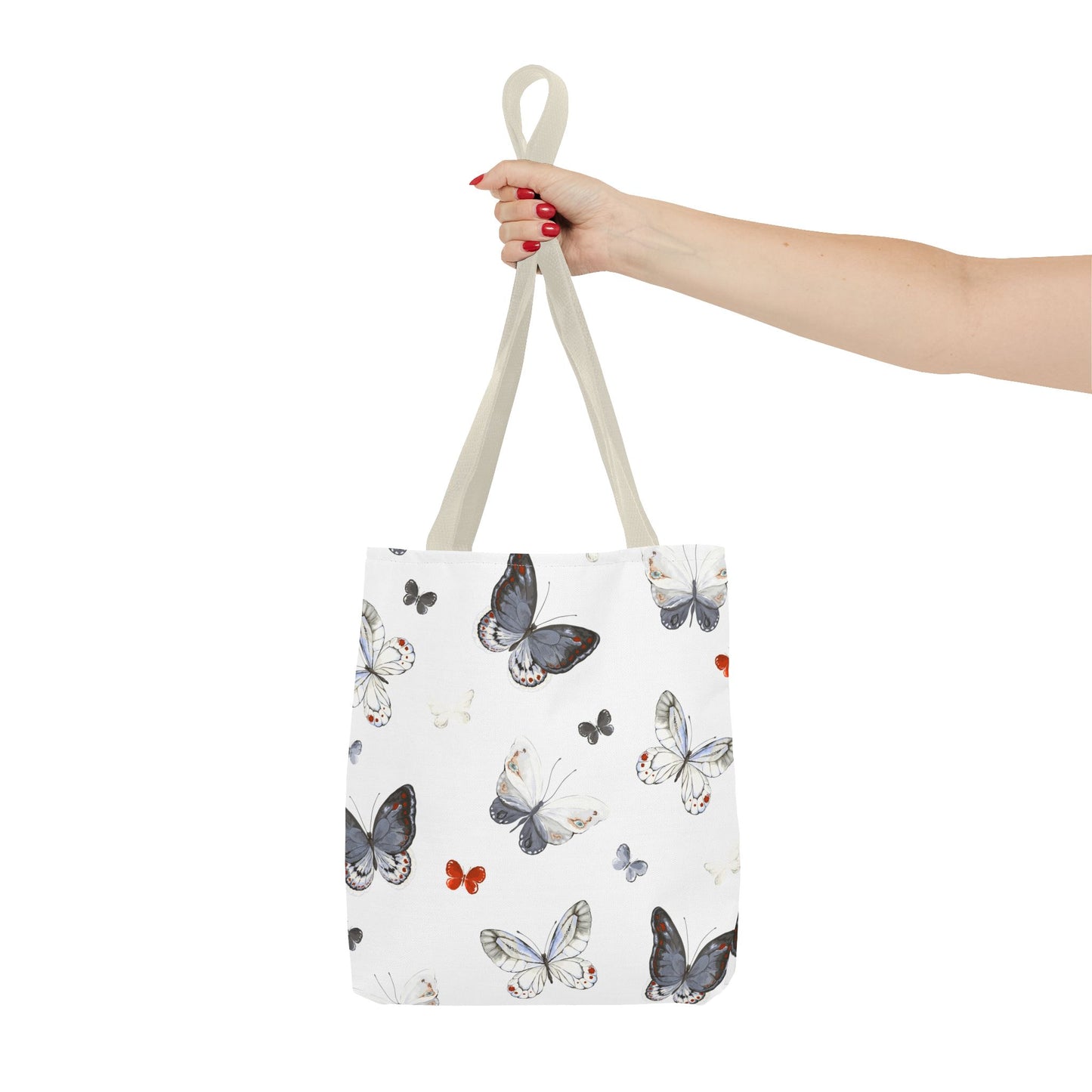 Butterfly Print Tote Bag - Stylish Shopping Bag, Eco-Friendly Carryall, Butterfly Lover Gift, Spring Accessories, Floral Design