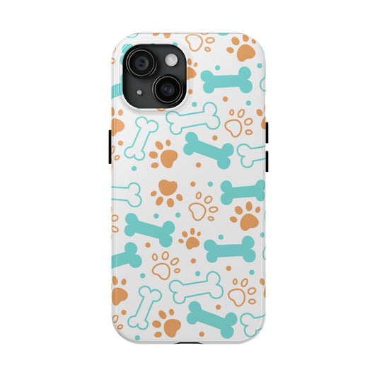 Dog Bones Paw Print Tough Phone Cases