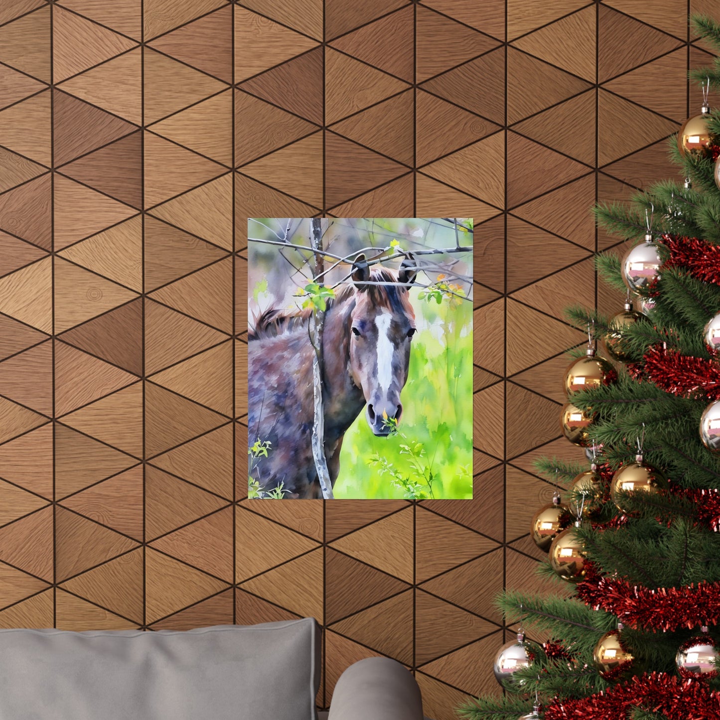 Matte Vertical Posters Horse in field
