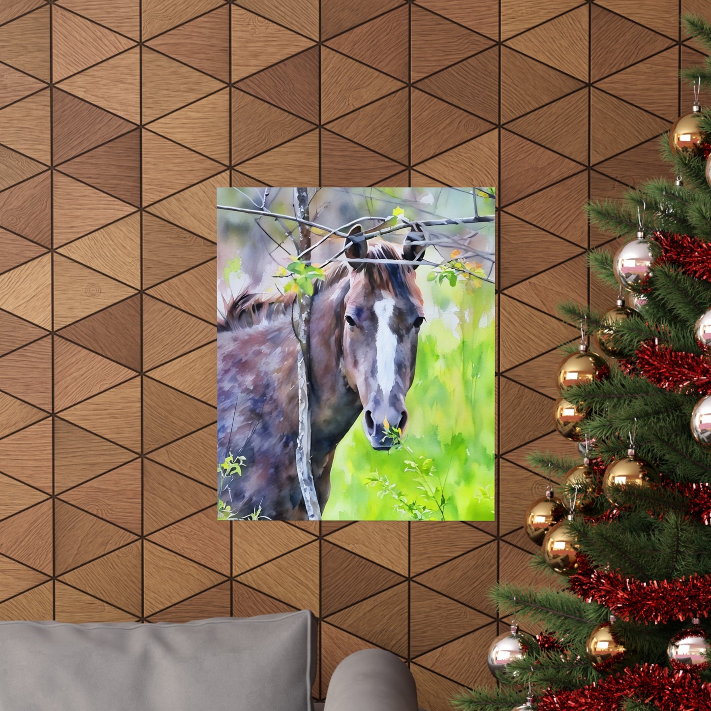 Matte Vertical Posters Horse in field