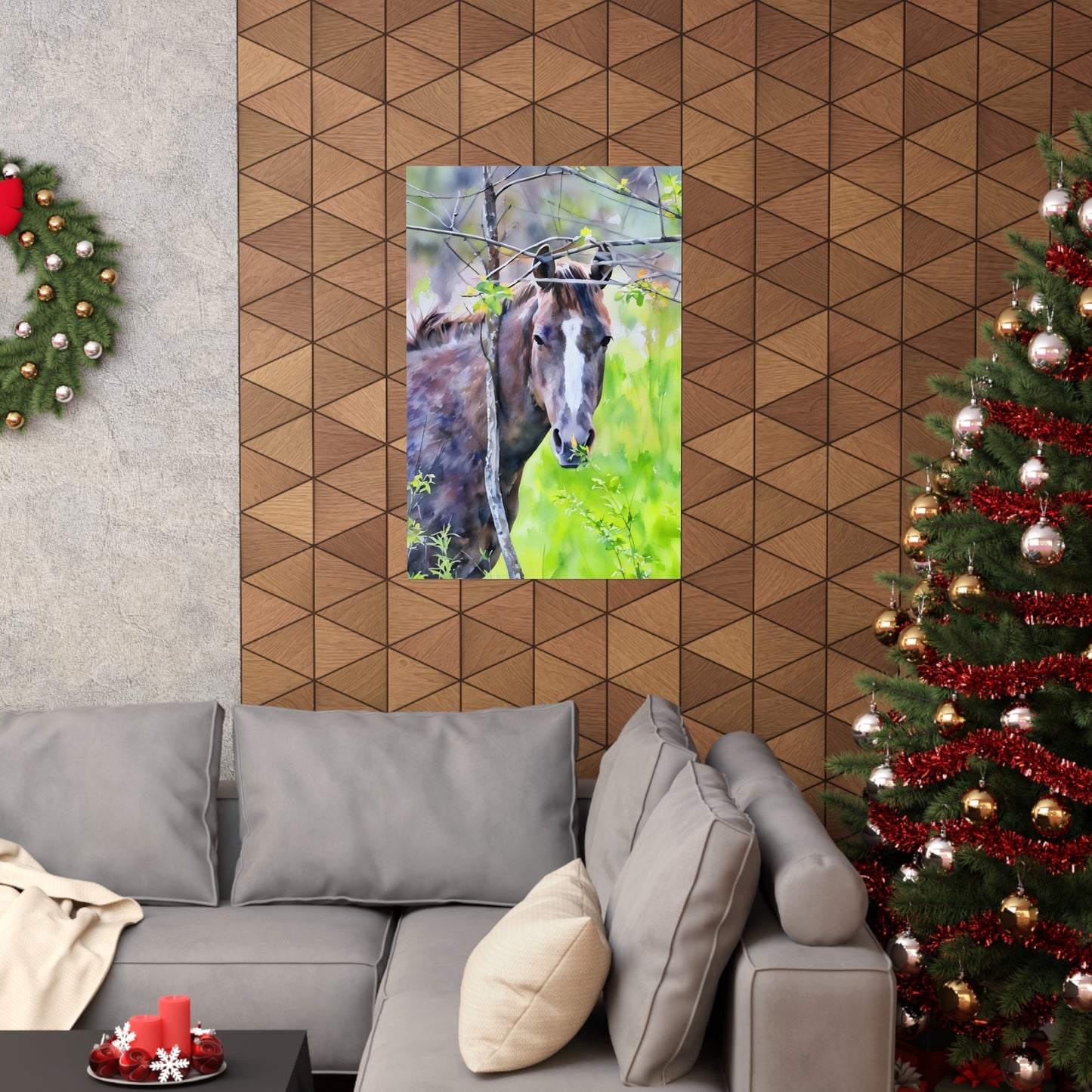 Matte Vertical Posters Horse in field