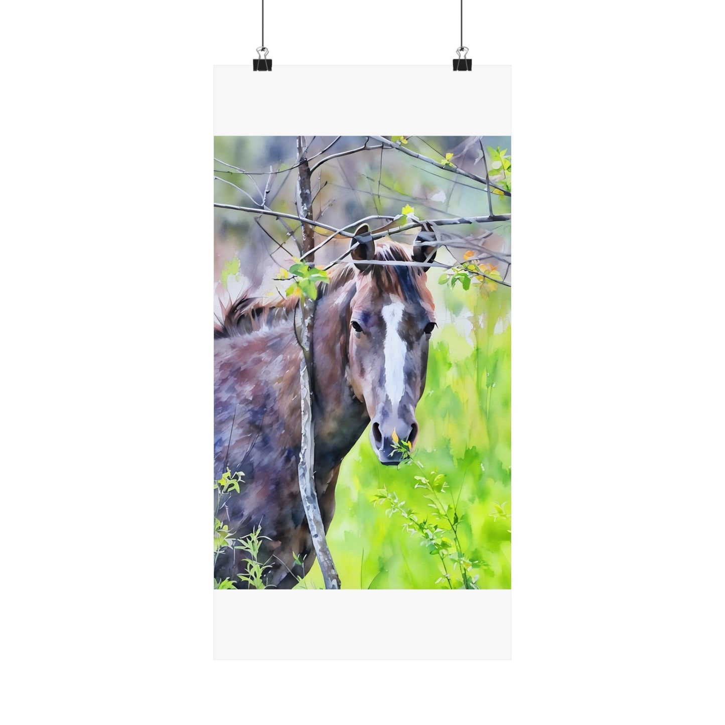Matte Vertical Posters Horse in field