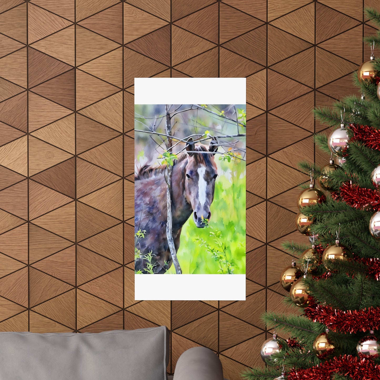 Matte Vertical Posters Horse in field