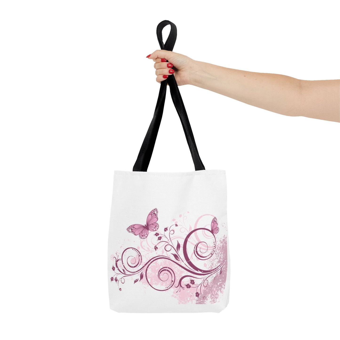 Elegant Floral Butterfly Tote Bag, Stylish Eco-Friendly Bag, Perfect for Shopping, Gifts, Beach, Spring Fashion