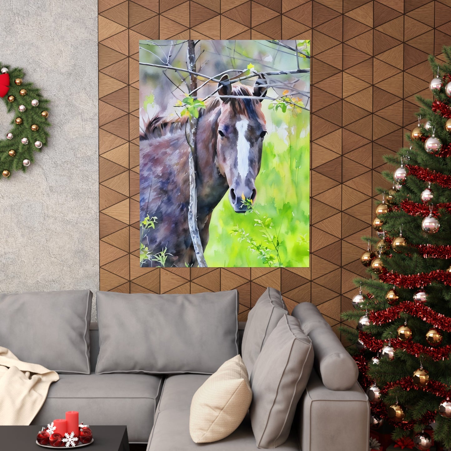 Matte Vertical Posters Horse in field