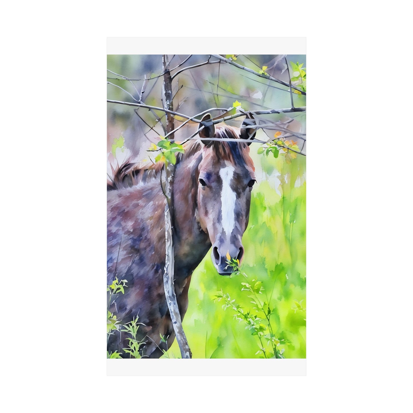 Matte Vertical Posters Horse in field