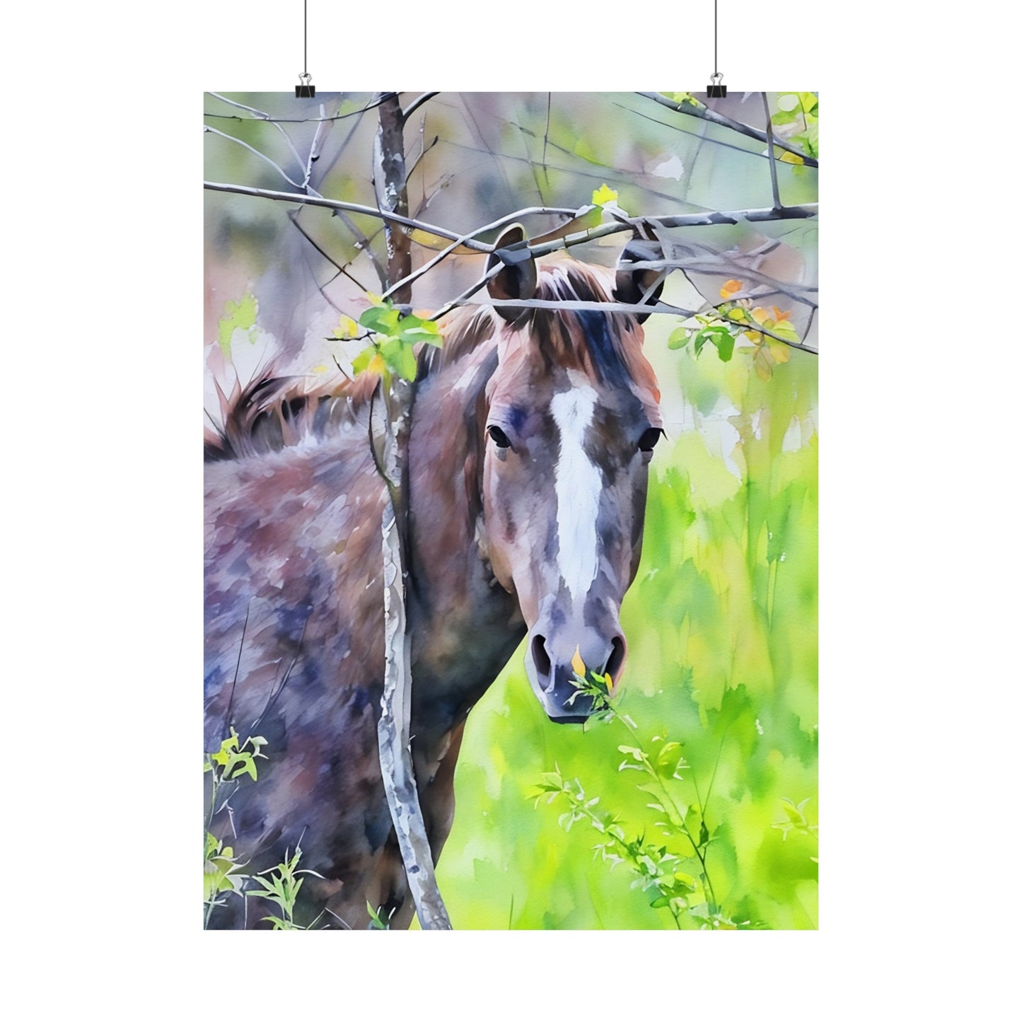 Matte Vertical Posters Horse in field
