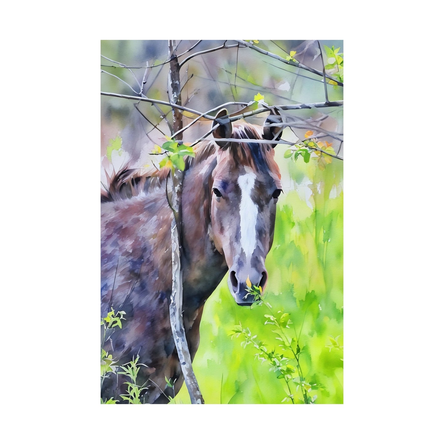 Matte Vertical Posters Horse in field