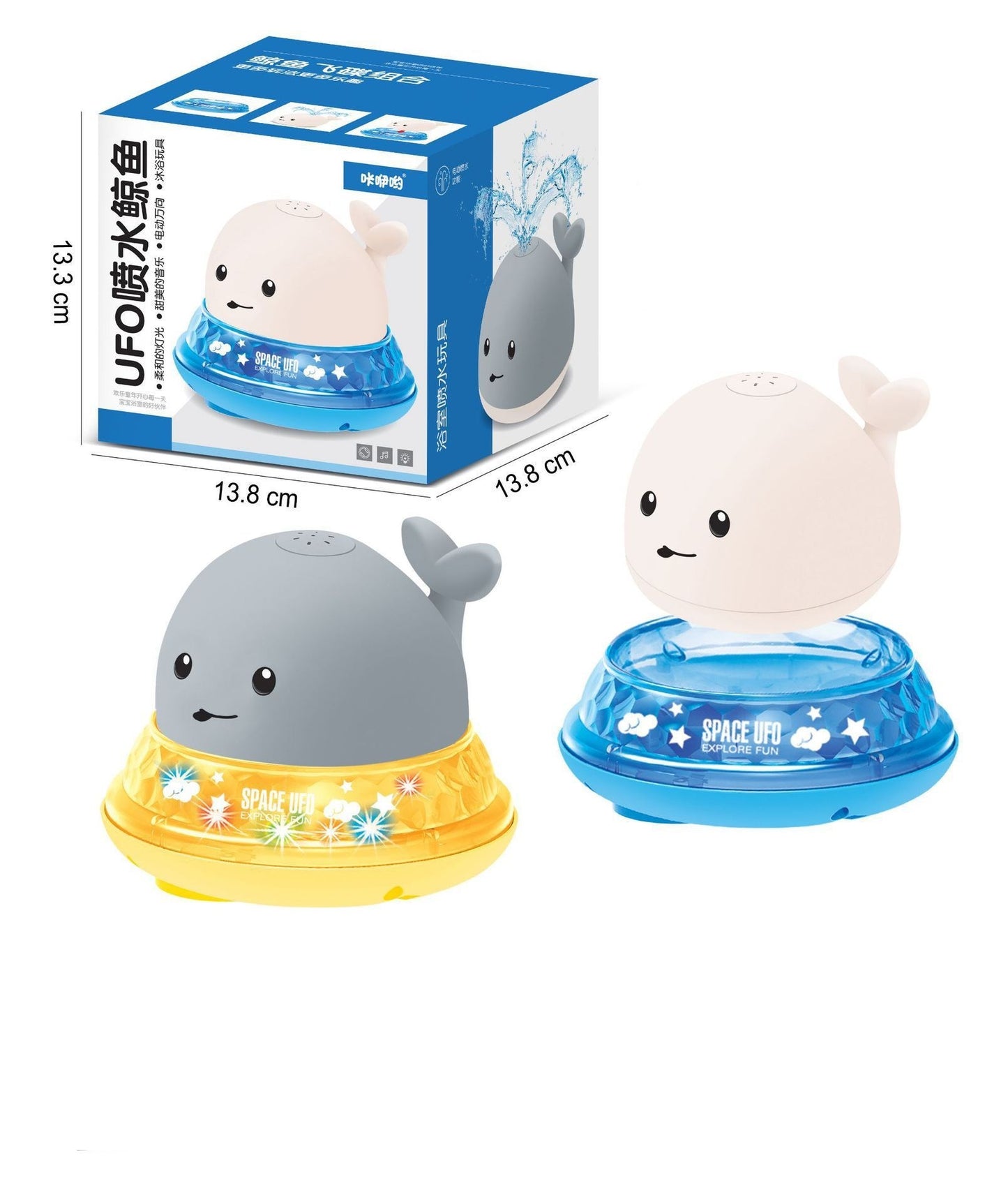 Toys Baby Cute Cartoon Whale Floating Spraying Water Bath Light Music LED Baby