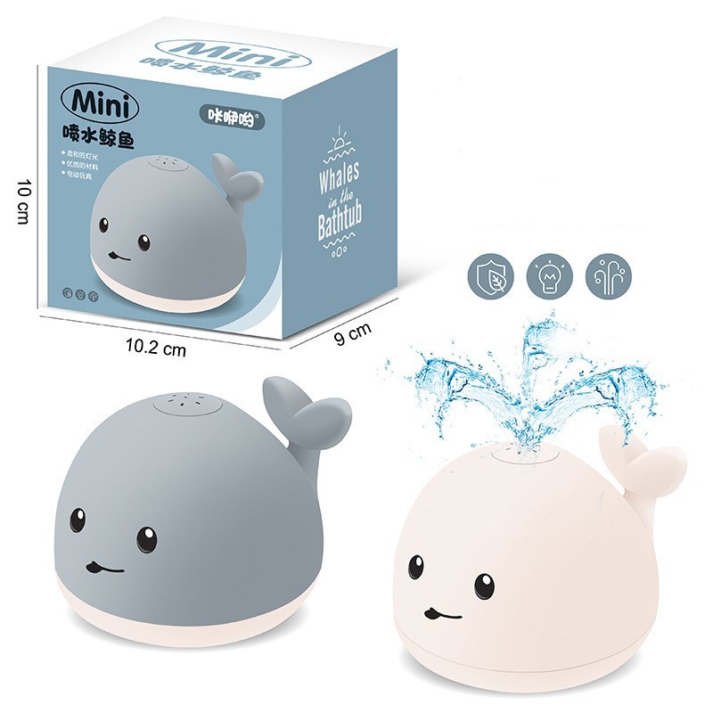 Toys Baby Cute Cartoon Whale Floating Spraying Water Bath Light Music LED Baby