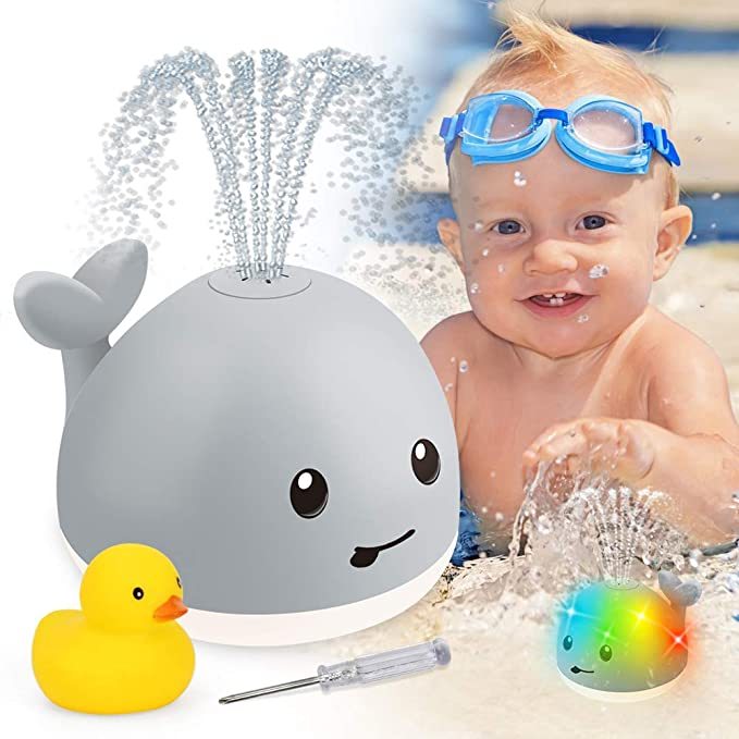 Toys Baby Cute Cartoon Whale Floating Spraying Water Bath Light Music LED Baby