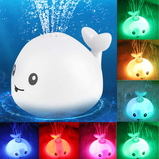 Toys Baby Cute Cartoon Whale Floating Spraying Water Bath Light Music LED Baby