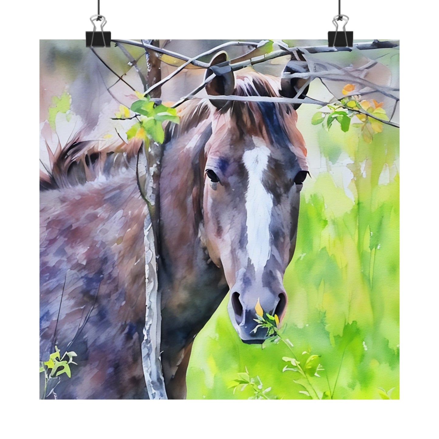 Matte Vertical Posters Horse in field