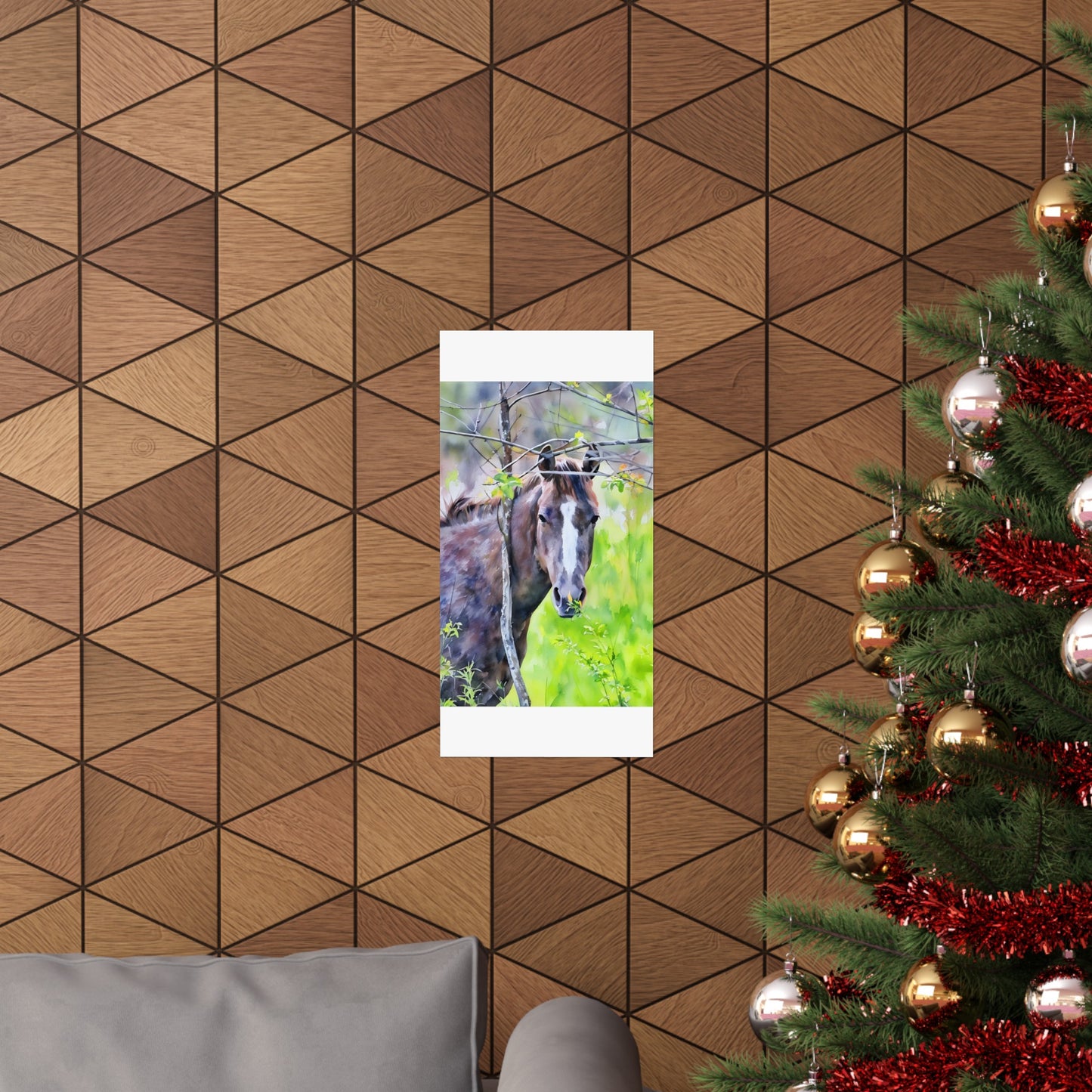 Matte Vertical Posters Horse in field