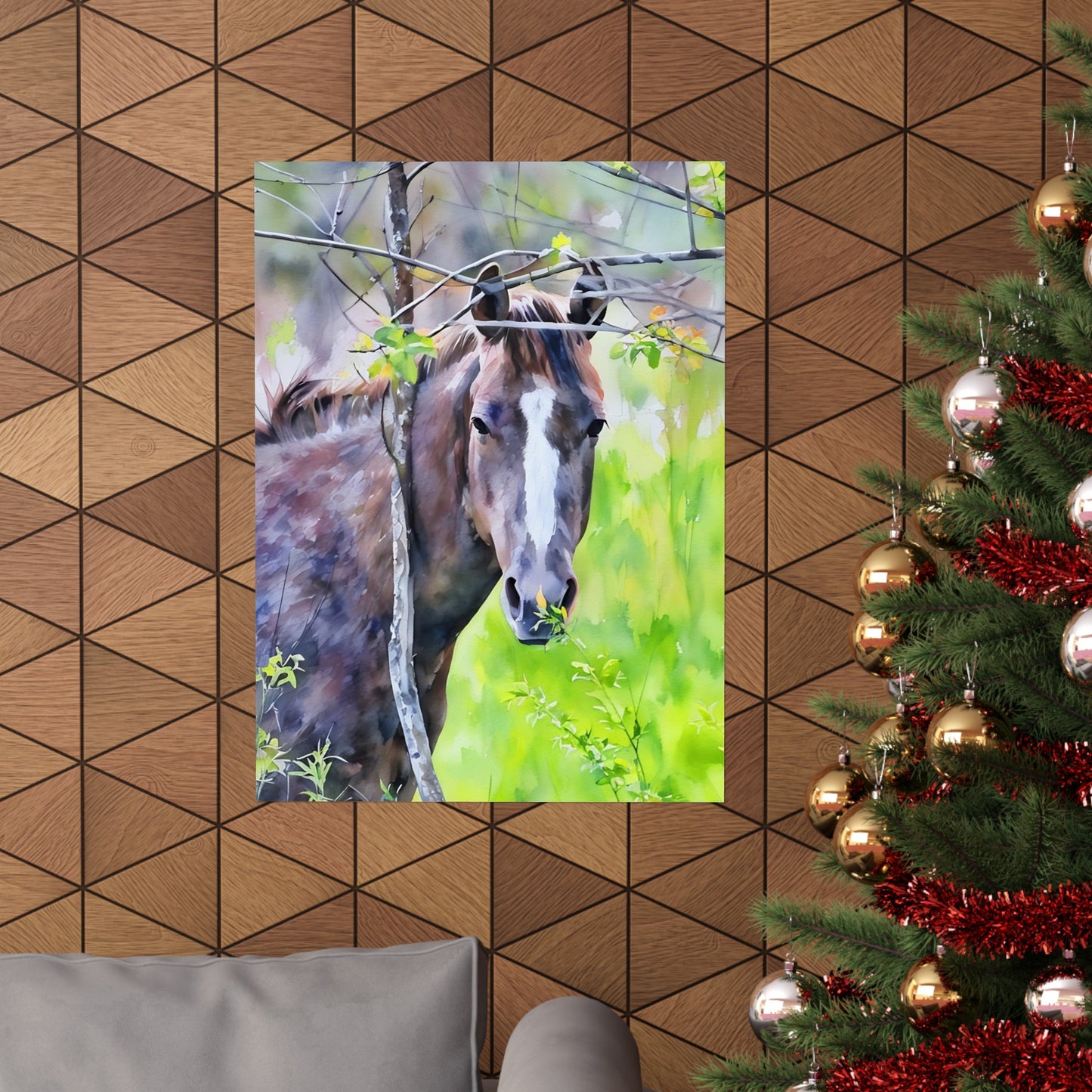 Matte Vertical Posters Horse in field