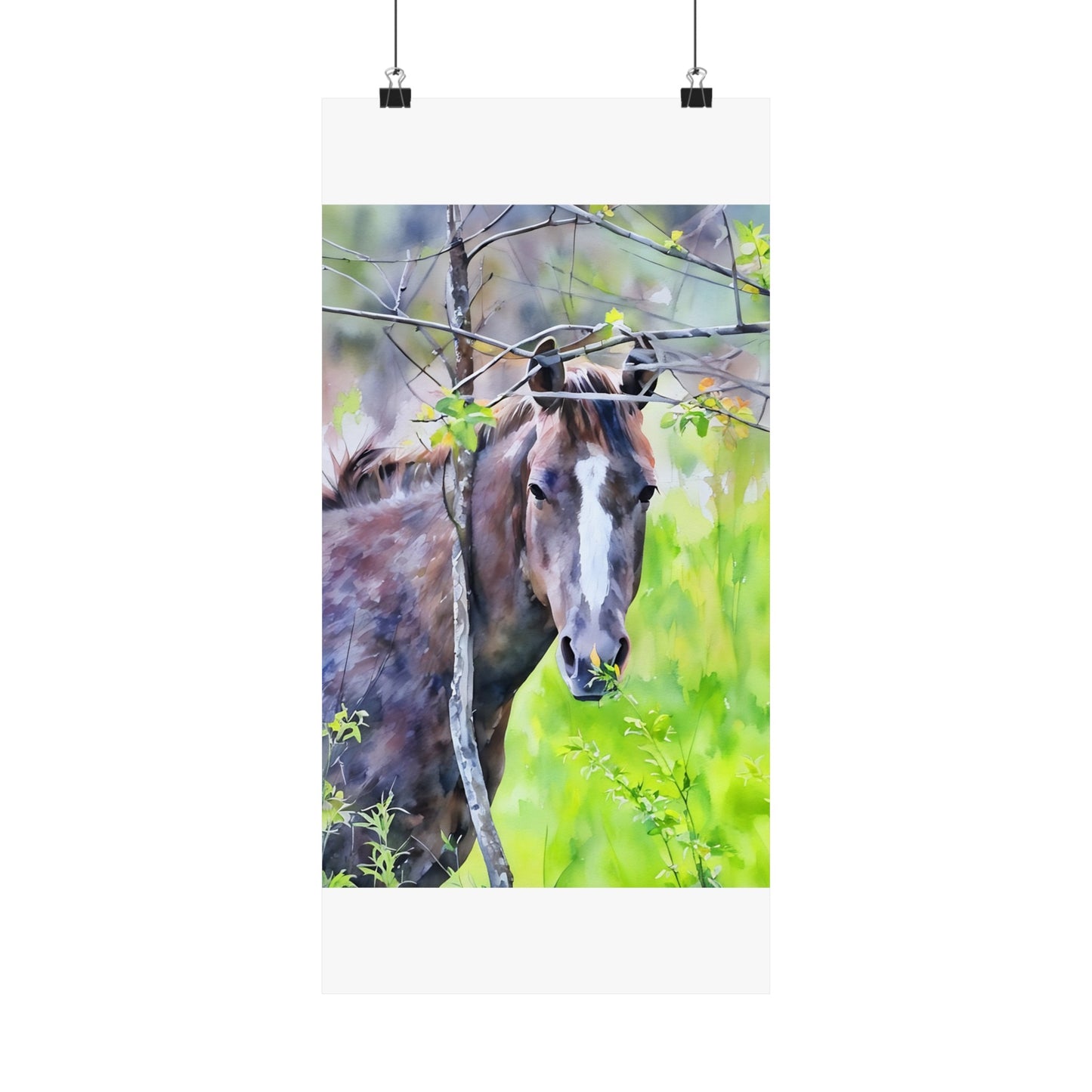Matte Vertical Posters Horse in field