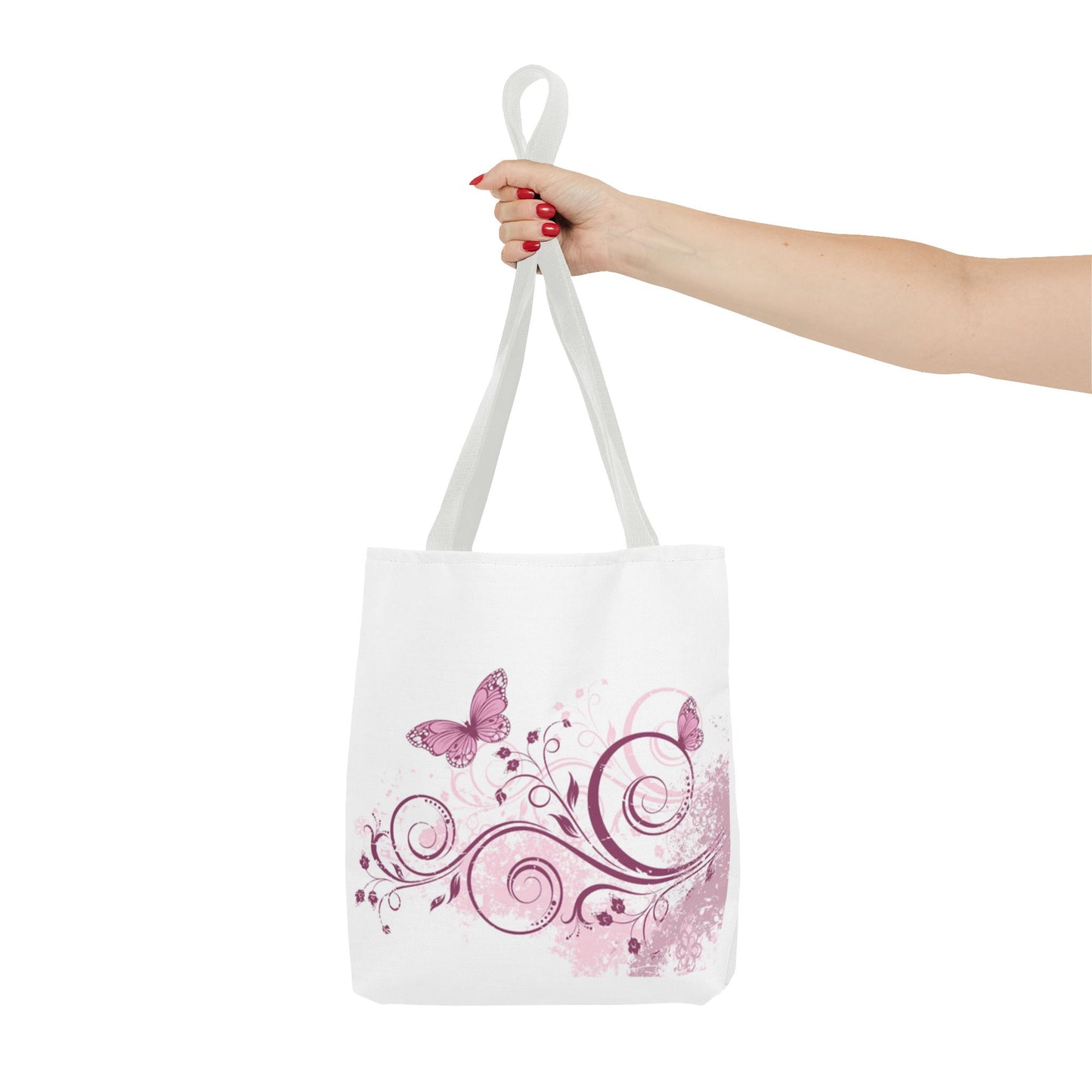 Elegant Floral Butterfly Tote Bag, Stylish Eco-Friendly Bag, Perfect for Shopping, Gifts, Beach, Spring Fashion