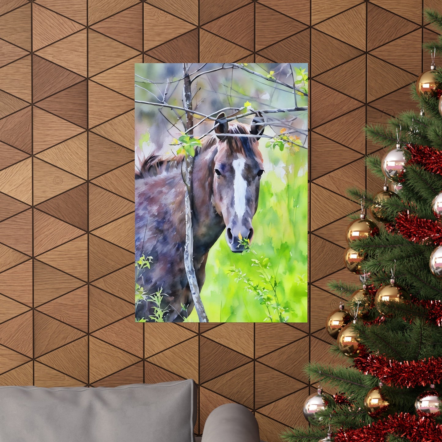 Matte Vertical Posters Horse in field