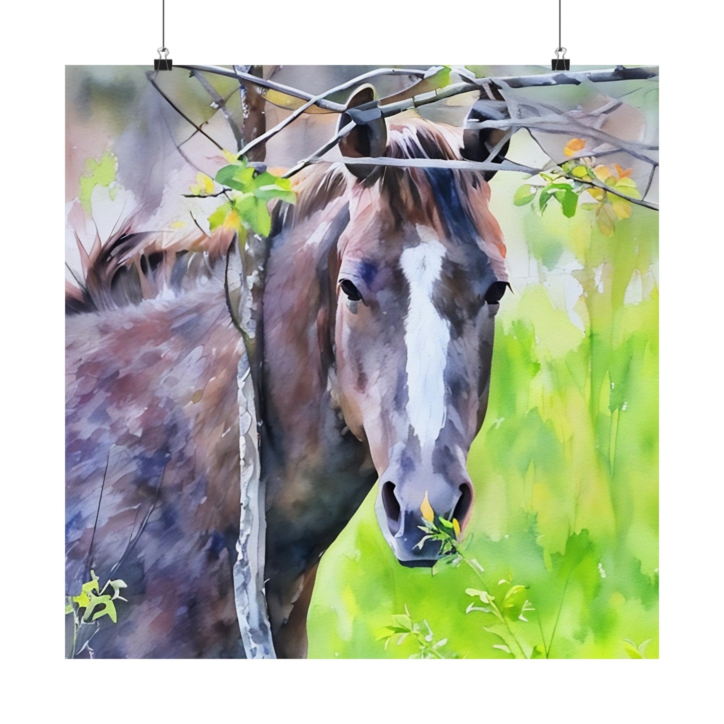 Matte Vertical Posters Horse in field