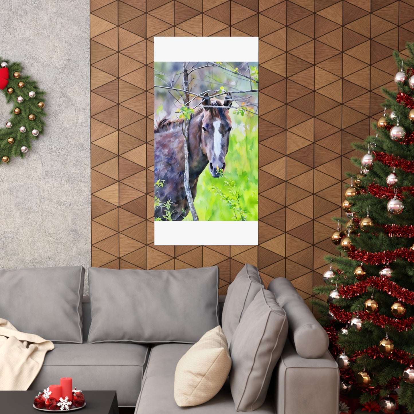Matte Vertical Posters Horse in field