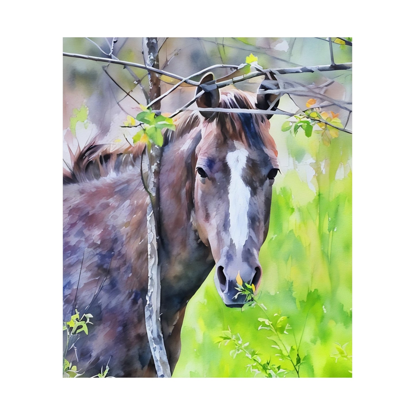 Matte Vertical Posters Horse in field