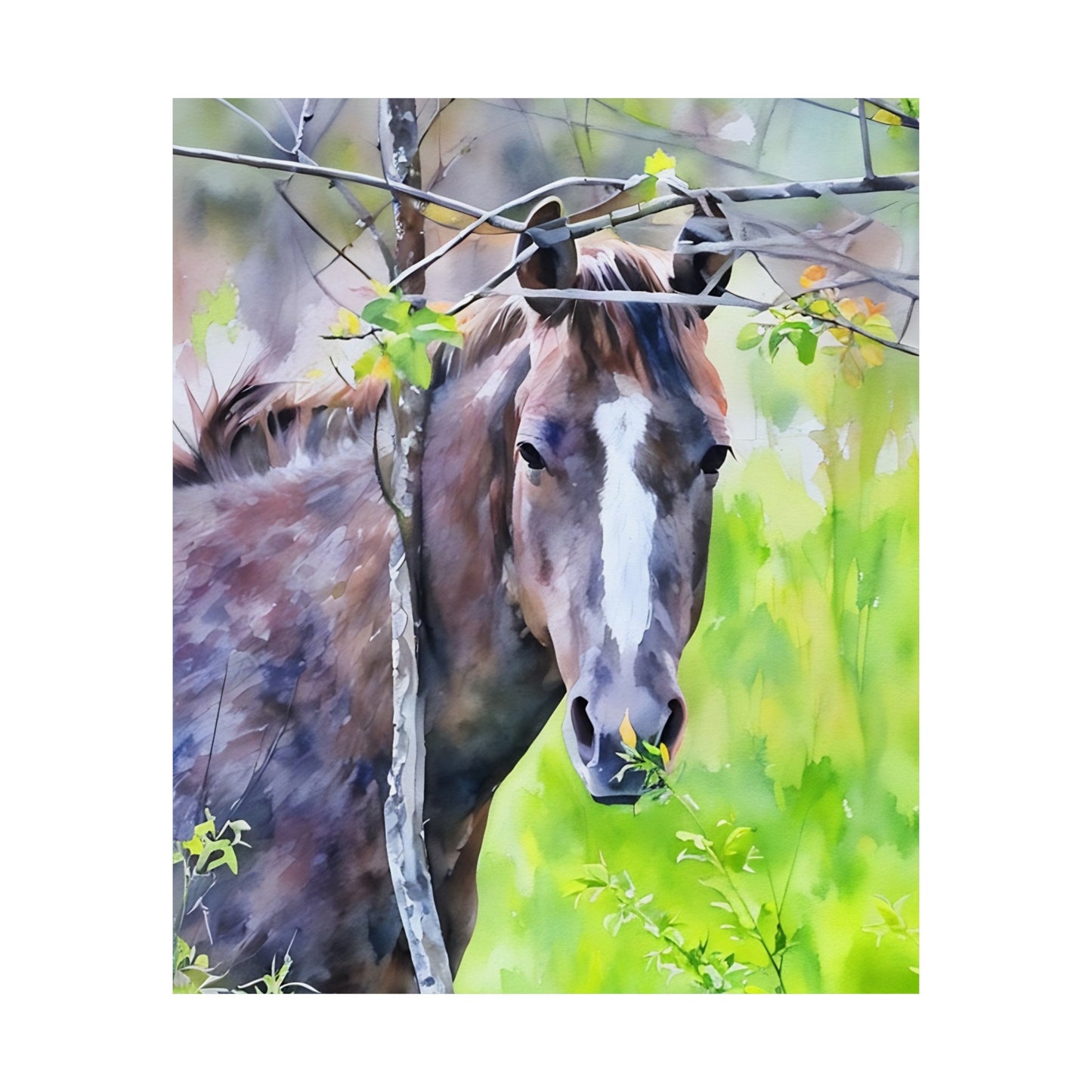 Matte Vertical Posters Horse in field