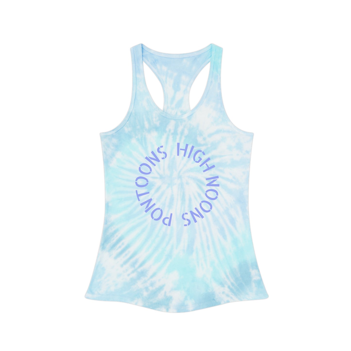 Pontoons and High Noons Tie Dye Racerback Tank Top - Chill Summer Vibe for Outdoor Fun
