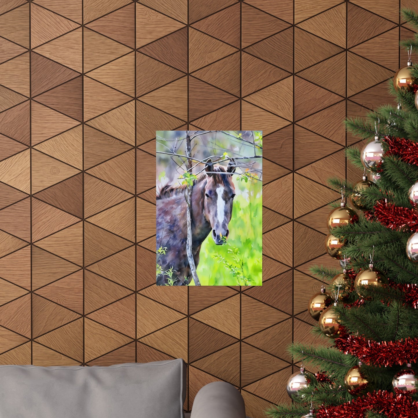 Matte Vertical Posters Horse in field