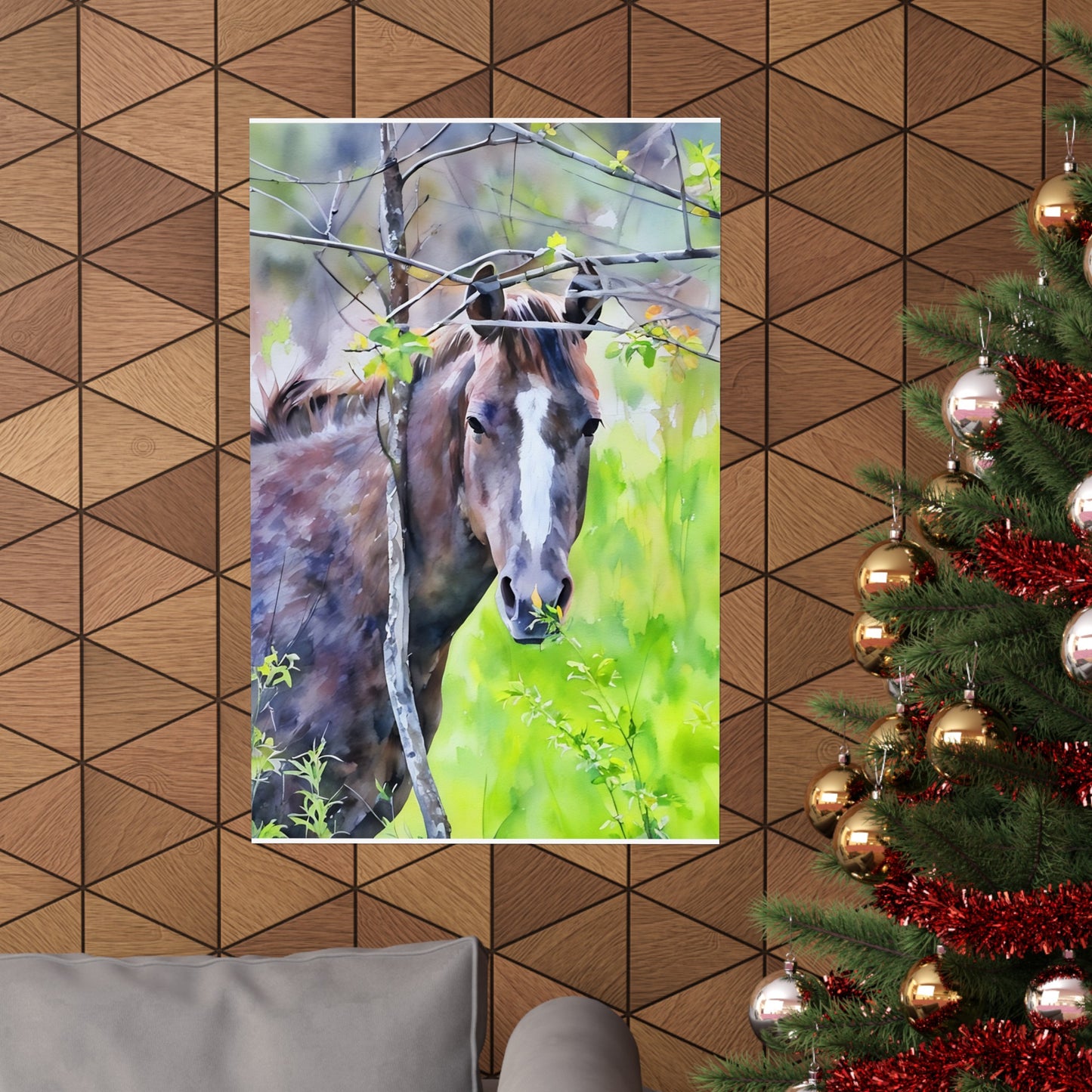 Matte Vertical Posters Horse in field