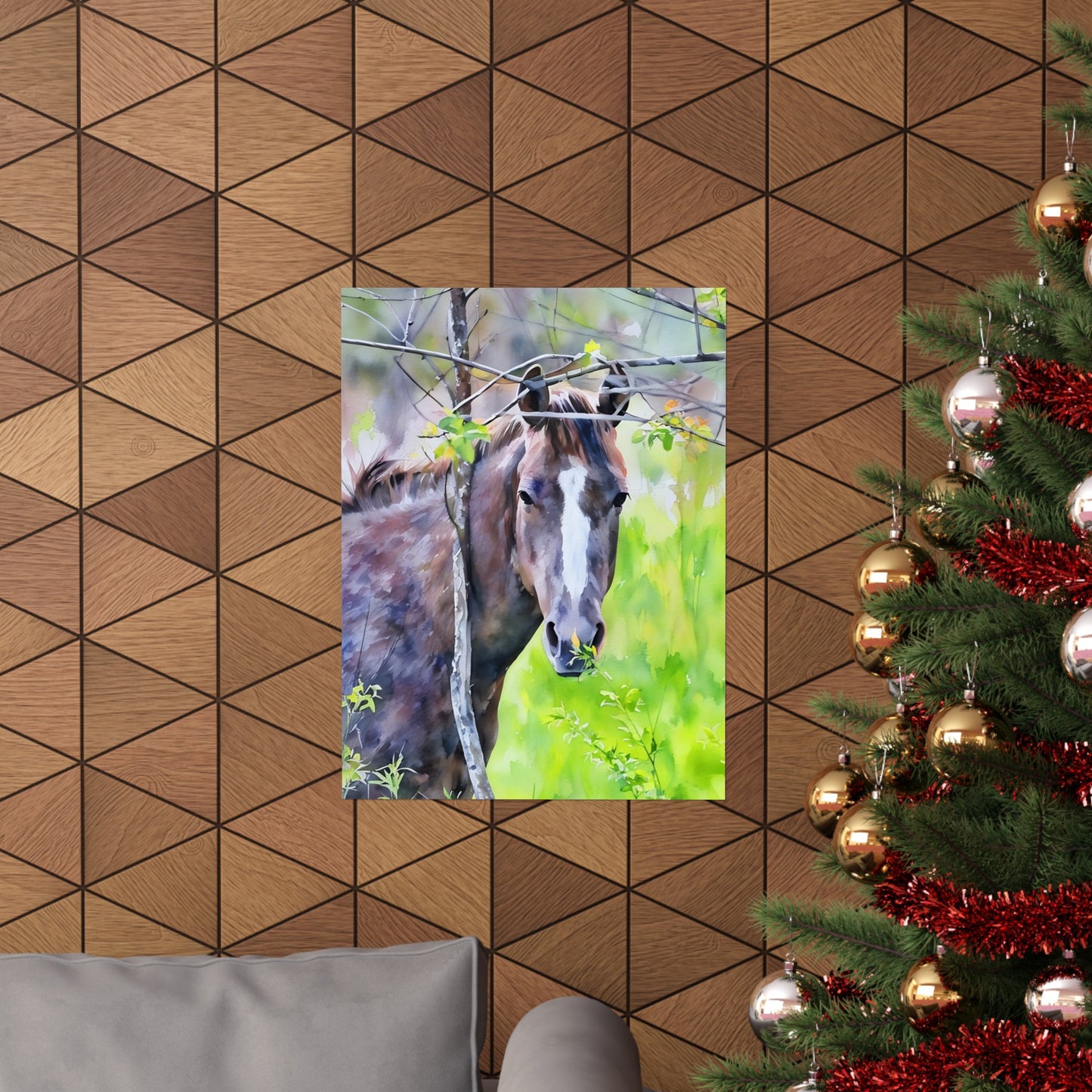 Matte Vertical Posters Horse in field